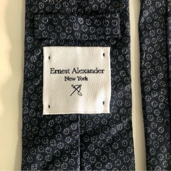 Ernest Alexander Navy Skinny Necktie - Picture 3 of 7